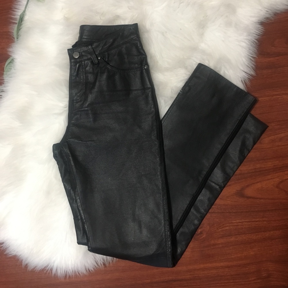 Vintage Wrangler genuine leather high-rise pants